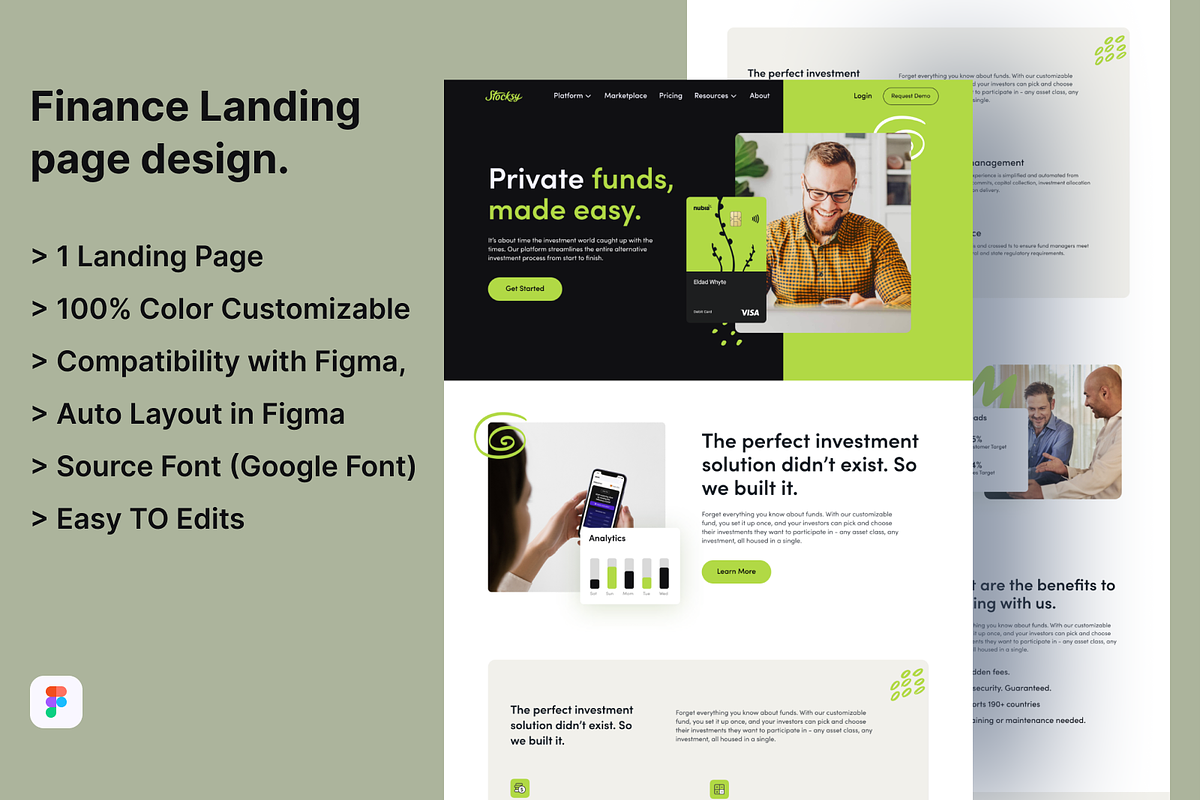 Finance agency Landing page, a Landing Page Template by UiDex (Photo 1 of 4)