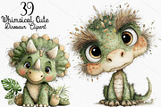Whimsical Cute Dinosaur Clipart, a Seasonal Illustration by Canvas Craft (Thumbnail 1 of 7)