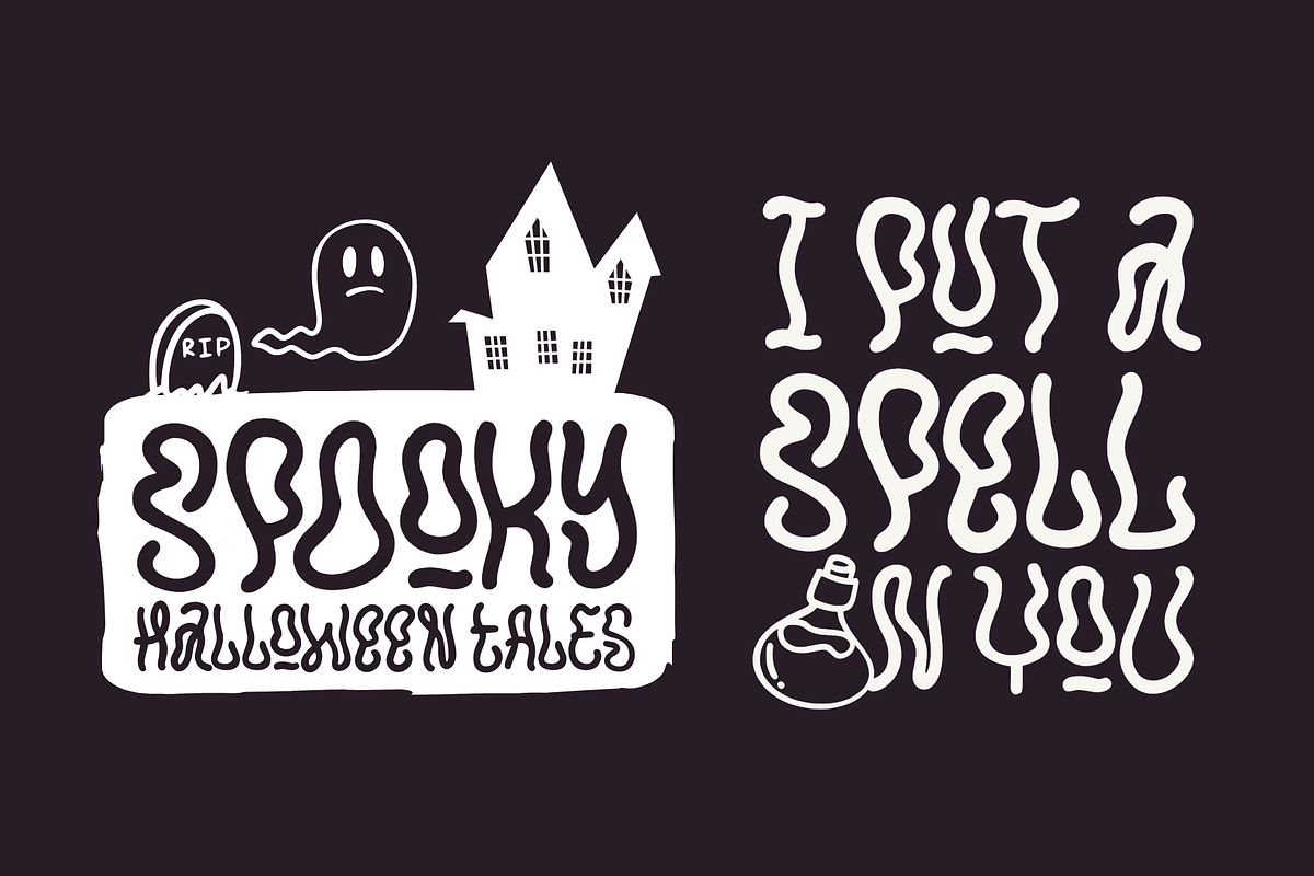 Hocus Slime - Halloween Display Font, a Handwritten Font by Ainun Jinan (Photo 5 of 8)