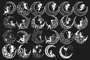 Fairy Crescent Moon Set 1 Procreate