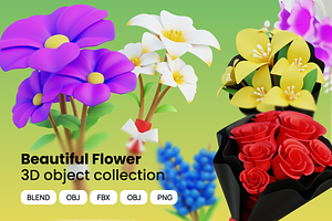 3D Beautiful Flower Collection