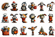 Christmas Baby Animal Clipart, an Illustration by cherrydesign (Thumbnail 3 of 4)