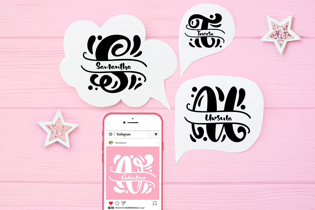 Split Letter Name Font preview 6