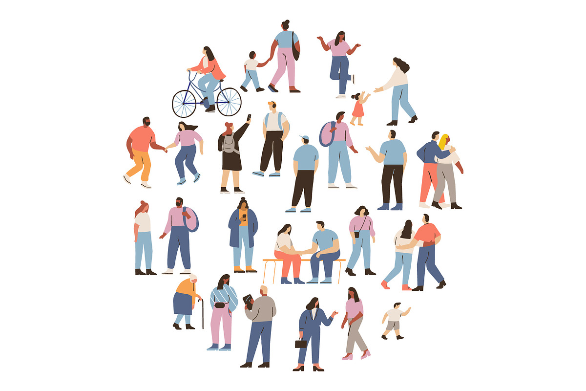 Vector Crowd People bundle, a Person Illustration by Vector_Art (Photo 10 of 11)