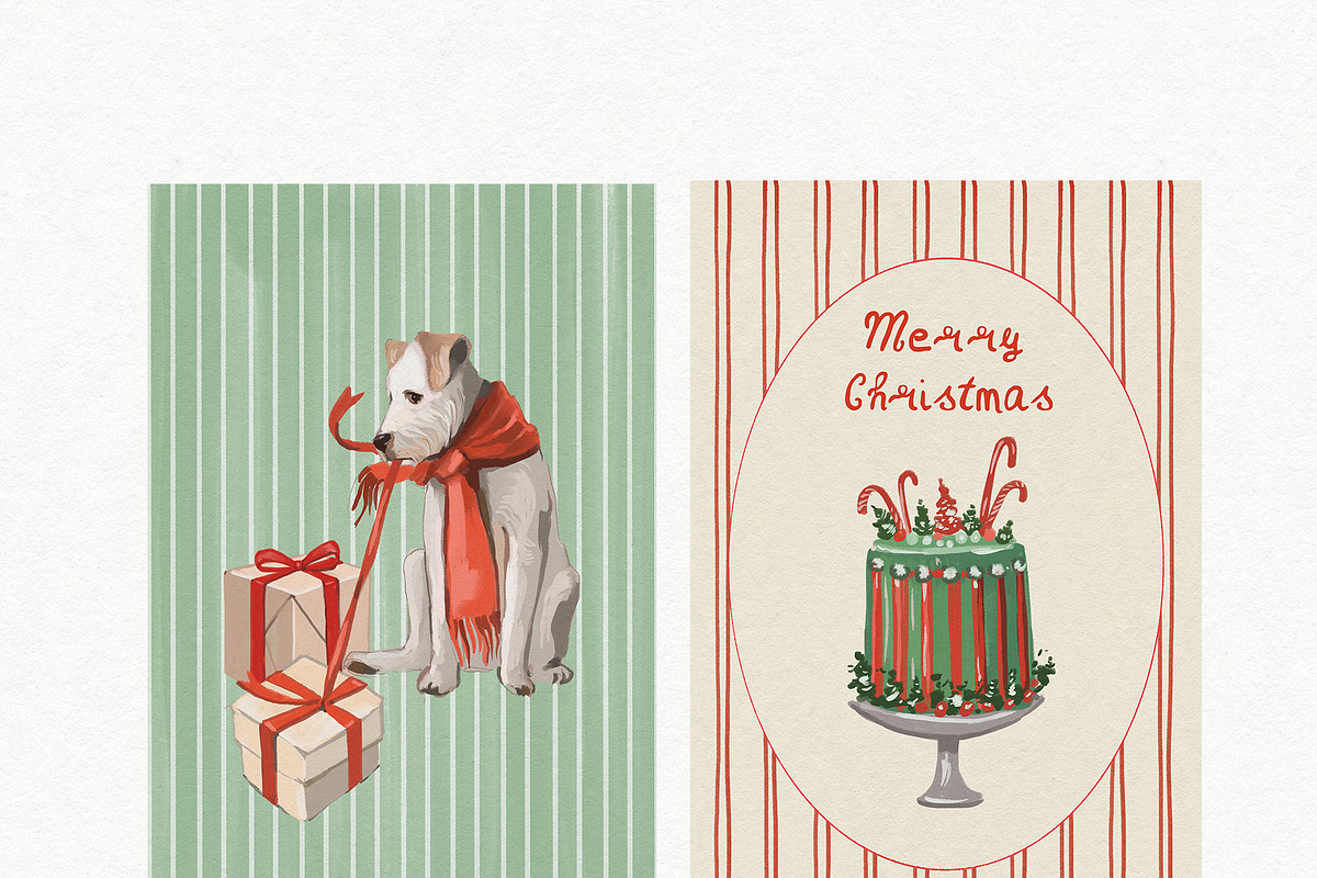 Vintage Christmas Illustrations, a Decorative Illustration by whiteheartdesign (Photo 11 of 22)
