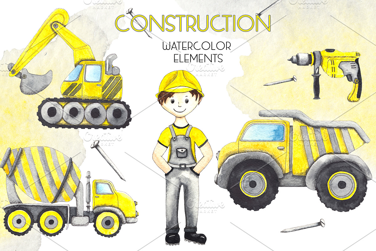 Construction. Watercolor collection, an Object Graphic by Ana-Sakuta (Photo 2 of 14)