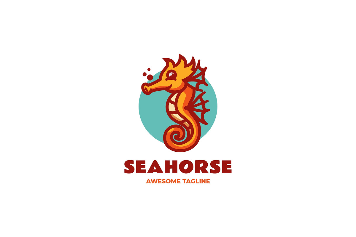 Seahorse Simple Mascot Logo, a Branding & Logo Template by Artnivora.Std