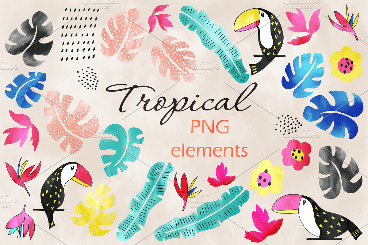 Tropical graphic and pattern pack, a Background Graphic by Lidiebug (Photo 6 of 6)