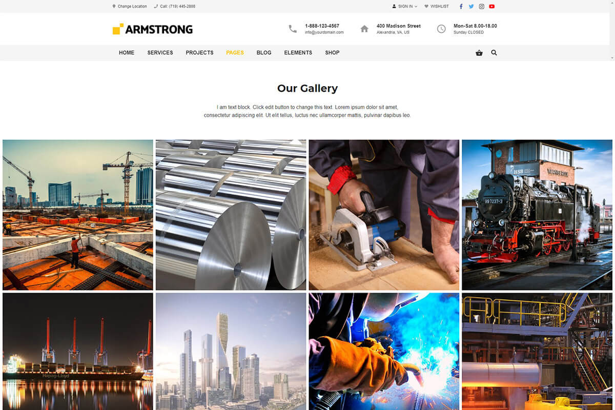 ArmStrong- Industrial & Business, a WordPress Template by Cherry Wordpress Theme (Photo 9 of 11)