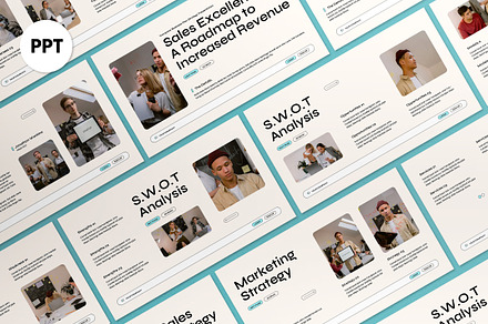 White Blue Modern Business Plan PPT, a Presentation Template by graphicook