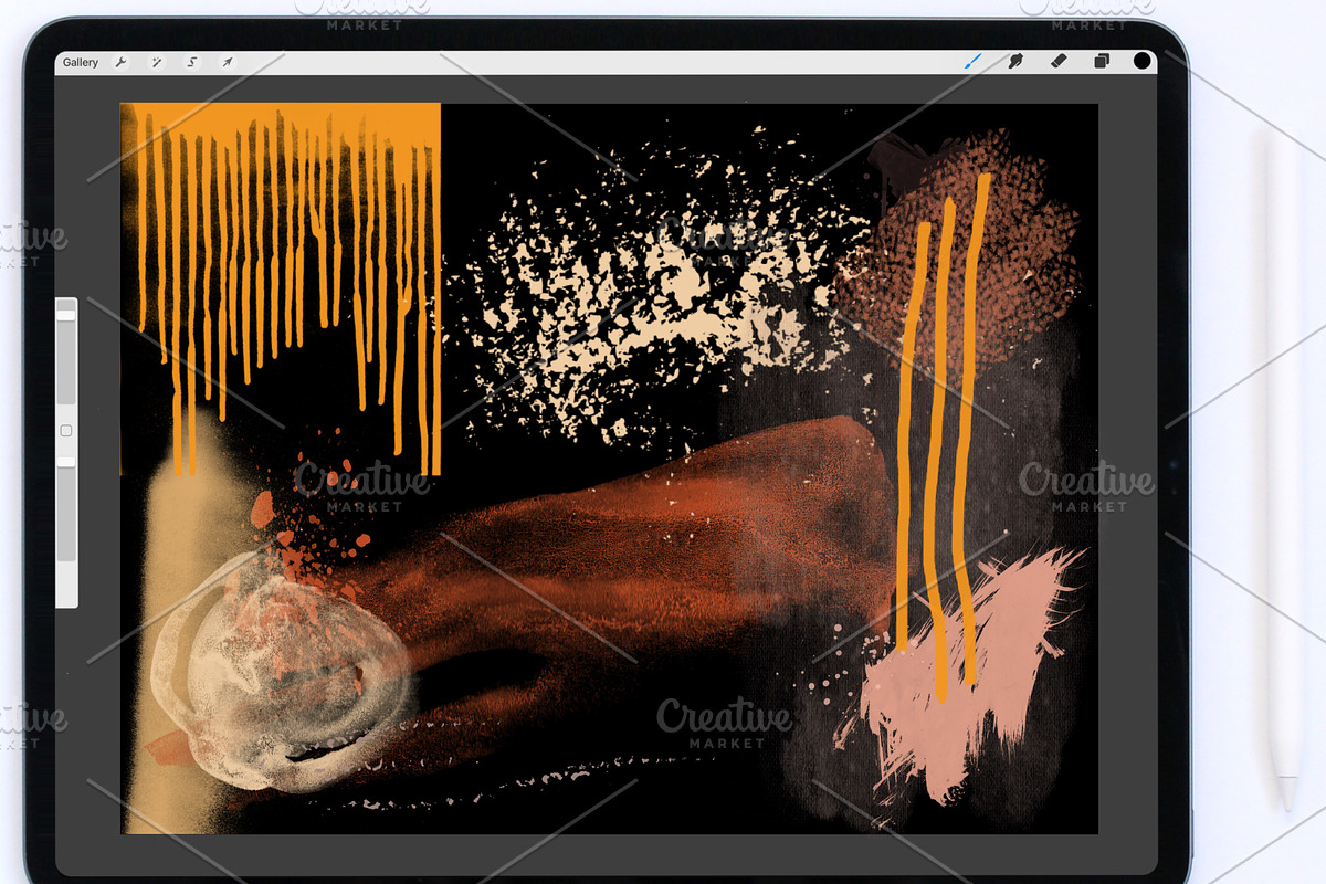 80 Splatters/Strokes for Procreate, a Brush Add-On by Li Zamperini (Photo 3 of 7)