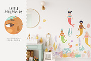 Little Mermaids. Clipart & Patterns, a Decorative Illustration by annartdreams (Thumbnail 2 of 11)