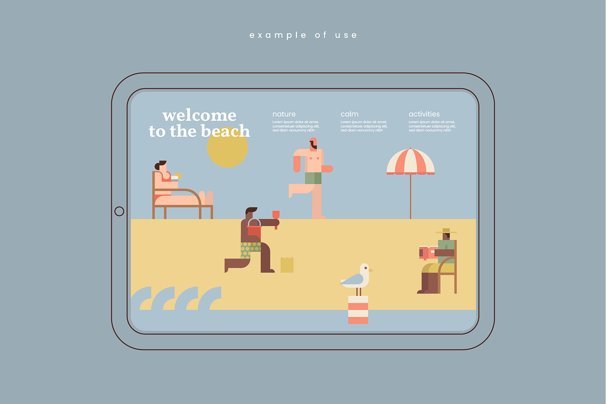 Geometric Life - Beach Activities, a Person Illustration by Léo Alexandre (Photo 15 of 16)