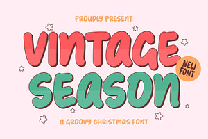 Vintage Season - Christmas Font, a Handwritten Font by Keithzo