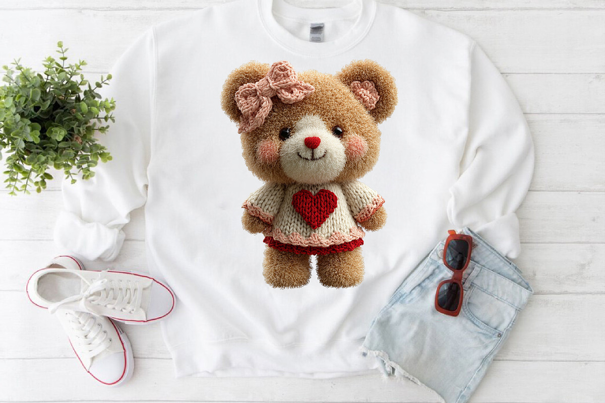 Faux Yarn Valentine's Day Teddy Bear, an Illustration by Craft Nest (Photo 3 of 5)