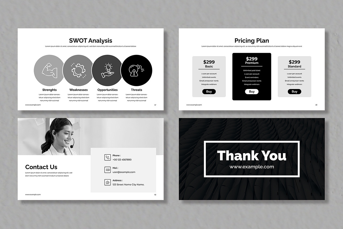 Black & White Business Plan, a Presentation Template by Mighty-Slide (Photo 6 of 6)