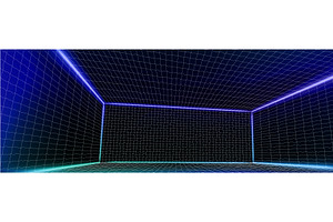 3D wireframe grid room with, a Technology Illustration by art PVP - market