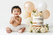 First Birthday Digital Backdrop, a Layer Style Add-On by Wild Honey Design Co. (Thumbnail 1 of 2)