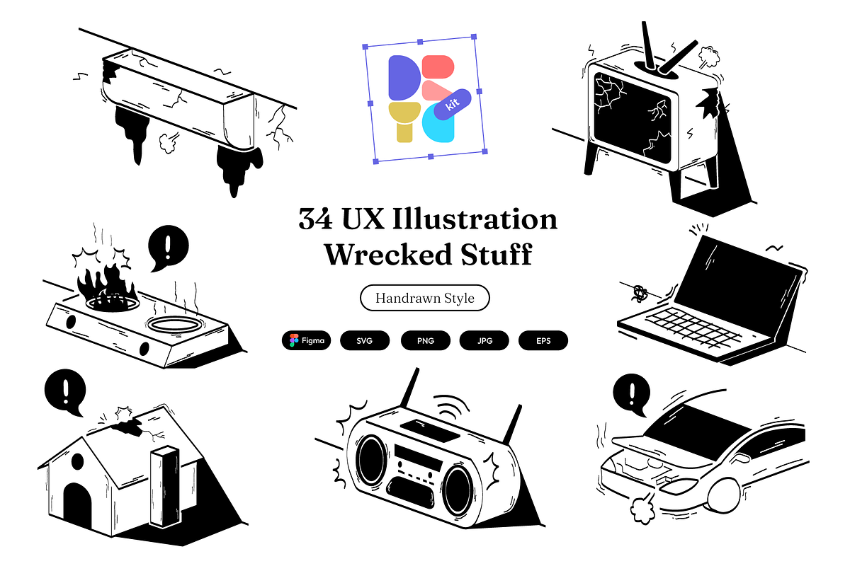 34 Illustration | Wrecked Stuff, an Object Illustration by Directico Design Kit (Photo 1 of 7)