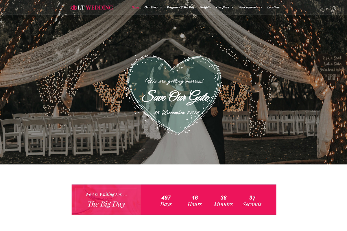 LT Wedding WordPress Theme, a WordPress Template by LTheme (Photo 1 of 2)