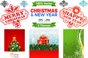 Christmas and New Year Backgrounds, a Decorative Illustration by TAlex (Thumbnail 1 of 6)