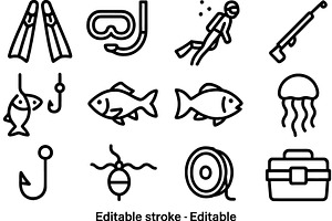 Line art icons representing, an Illustration by ZinetroN