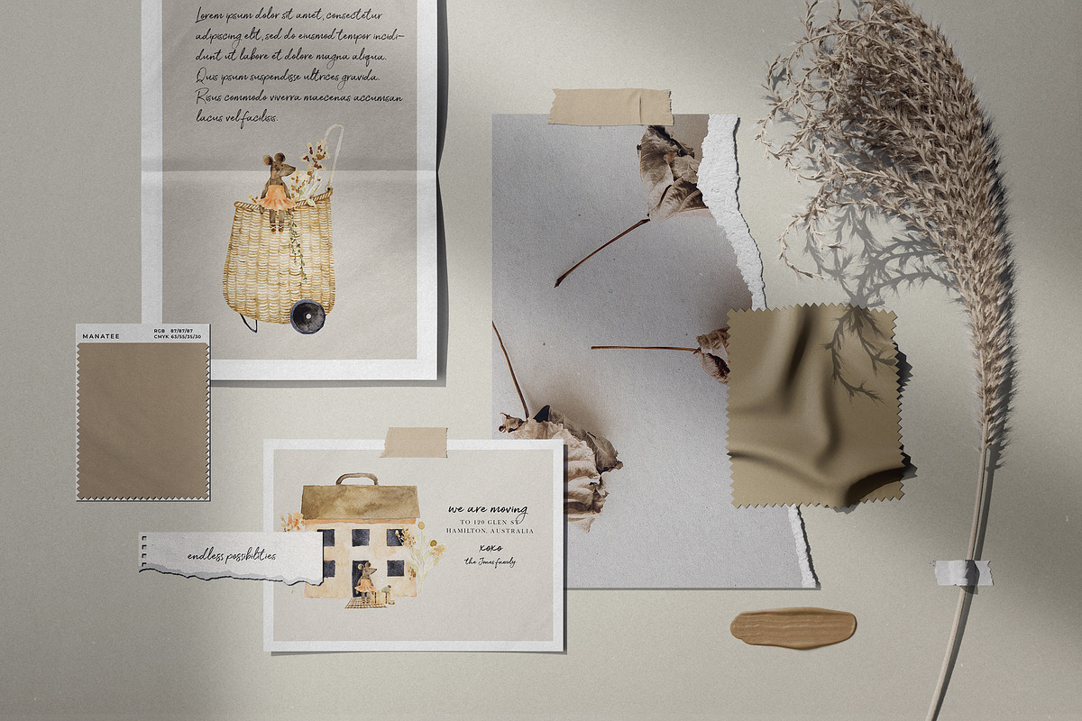 Scandi Nursery Watercolor Collection, a Texture Illustration by Creativeqube Design (Photo 13 of 18)