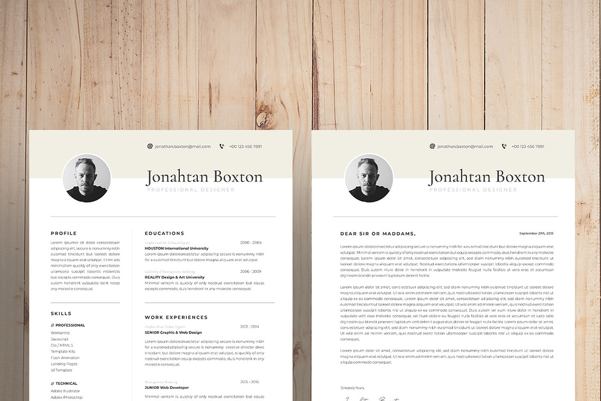 Resume / CV Template, a Resume Template by UX-group (Photo 2 of 6)