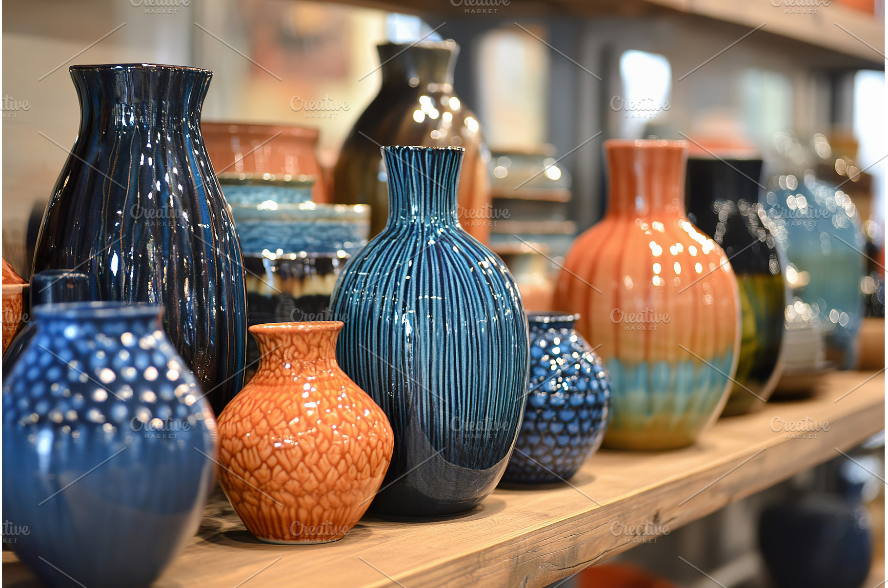 Colorful handmade pottery displayed, an Arts & Entertainment Photo by Lermont51