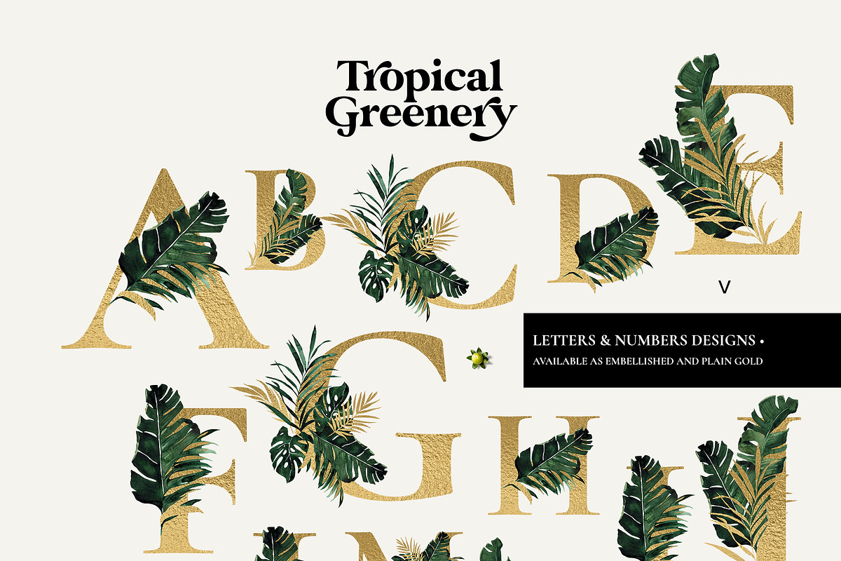 -60% TROPICAL GREENERY green gold, an Illustration by Lana Elanor (Photo 5 of 8)