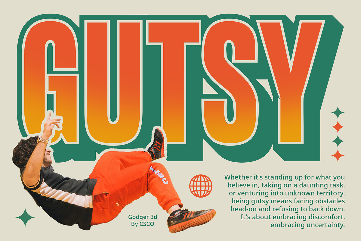 Godger 3D, a Sans Serif Font by Craft Supply Co. (Photo 4 of 8)