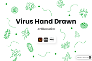 Virus Handdrawn Illustration, an Object Graphic by SLAB! Design (Thumbnail 1 of 2)