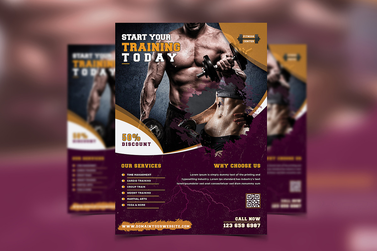 Canva Fitness / Gym Flyer, a Flyer Template by DesignDevisers (Photo 5 of 9)