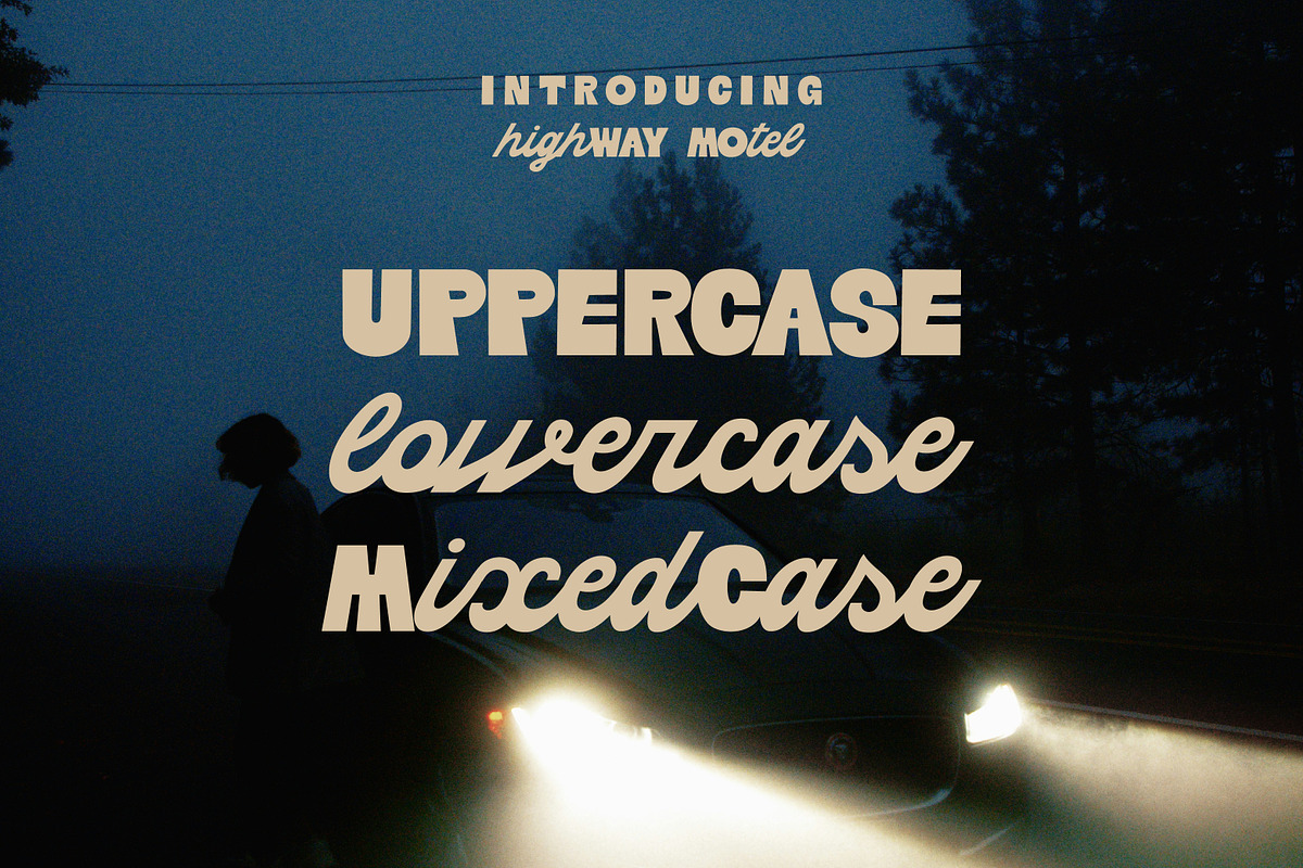 Highway Motel Retro Vibe Sans Script, a Script Font by Struvictory.art (Photo 3 of 10)