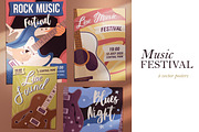 Music festival promo posters set, a Background Graphic by Good Studio (Thumbnail 1 of 5)