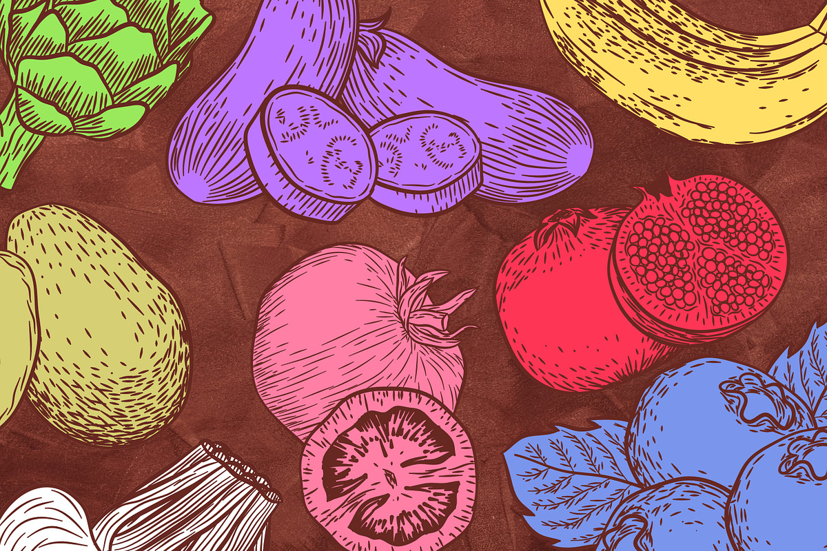 Hand-drawn Fruit and Vegetable Set, an Object Illustration by Riswan Ratta (Photo 7 of 8)