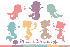 Mermaid Silhouettes in Vintage Girl, an Illustration by Amanda Ilkov