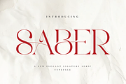 Saber - Elegant Serif Font, a Serif Font by Aqeel_Art (Thumbnail 1 of 13)
