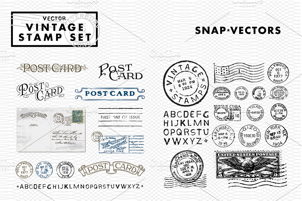 Vector Vintage Stamp Set, an Icon by Snap Vectors