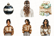 Watercolor Rustic Christmas Clipart, an Illustration by OK Design (Thumbnail 3 of 5)