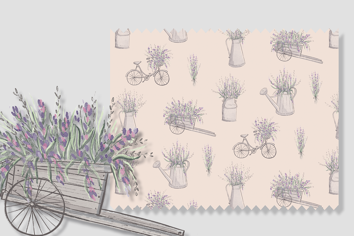 Watercolor Lavender Pattern, a Pattern Graphic by Lady Bruniere Design (Photo 7 of 14)