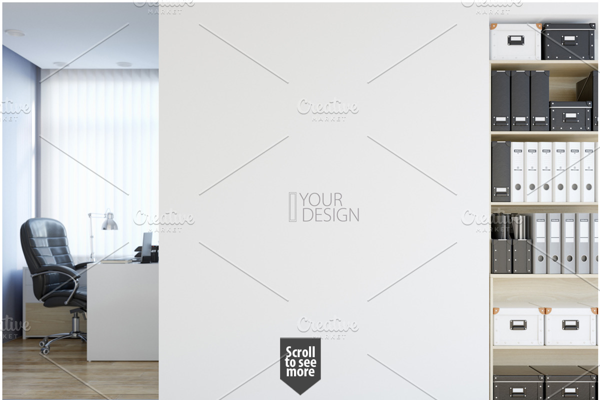 OFFICE Wall Mockup Bundle, a Print Template by Yuri-U (Photo 2 of 15)