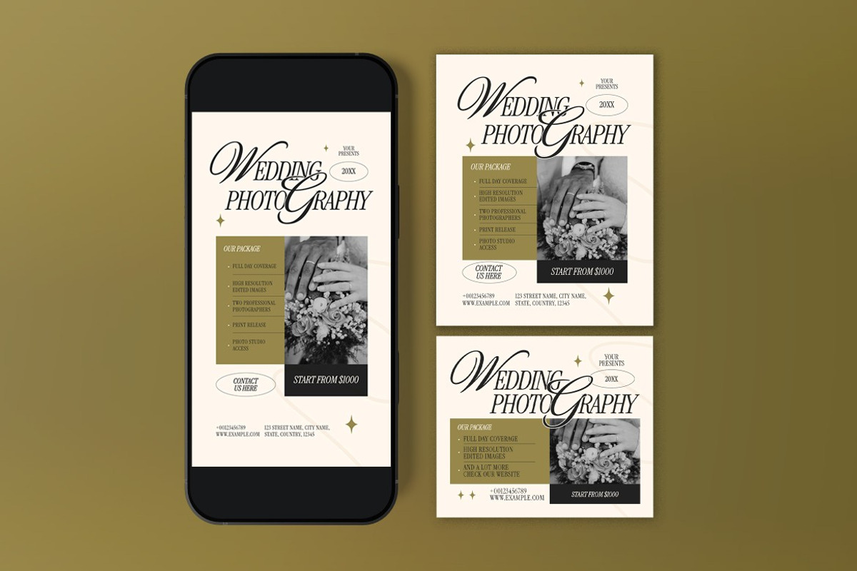 Photography Wedding Flyer, a Flyer Template by graphicook (Photo 3 of 3)