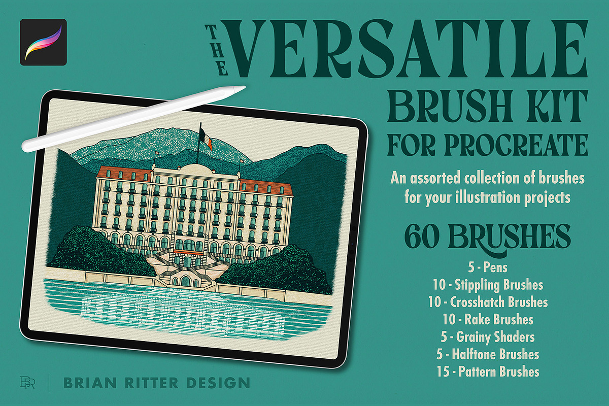 Versatile Brush Kit for Procreate, a Brush Add-On by Brian Ritter Design (Photo 1 of 7)