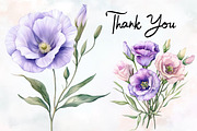 Lisianthus Flower Watercolor Clipart, an Illustration by RobertsArt (Thumbnail 5 of 7)