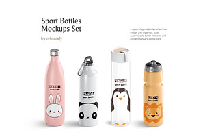 Sport Bottles Mockups Set