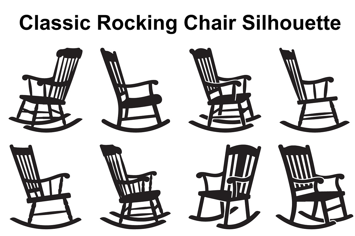 Timeless Rocker Chair Silhouette Set, an Object Graphic by Designs_River (Photo 1 of 3)