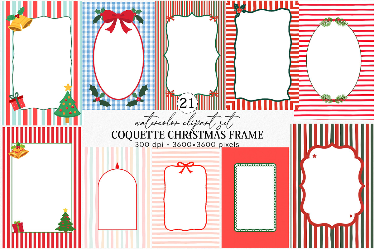 Coquette Christmas Frame Sublimation, an Illustration by Canvas Craft (Photo 1 of 5)