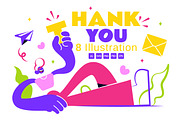 8 Thank You Vector Illustration, a Seasonal Illustration by denayunebgt (Thumbnail 1 of 3)