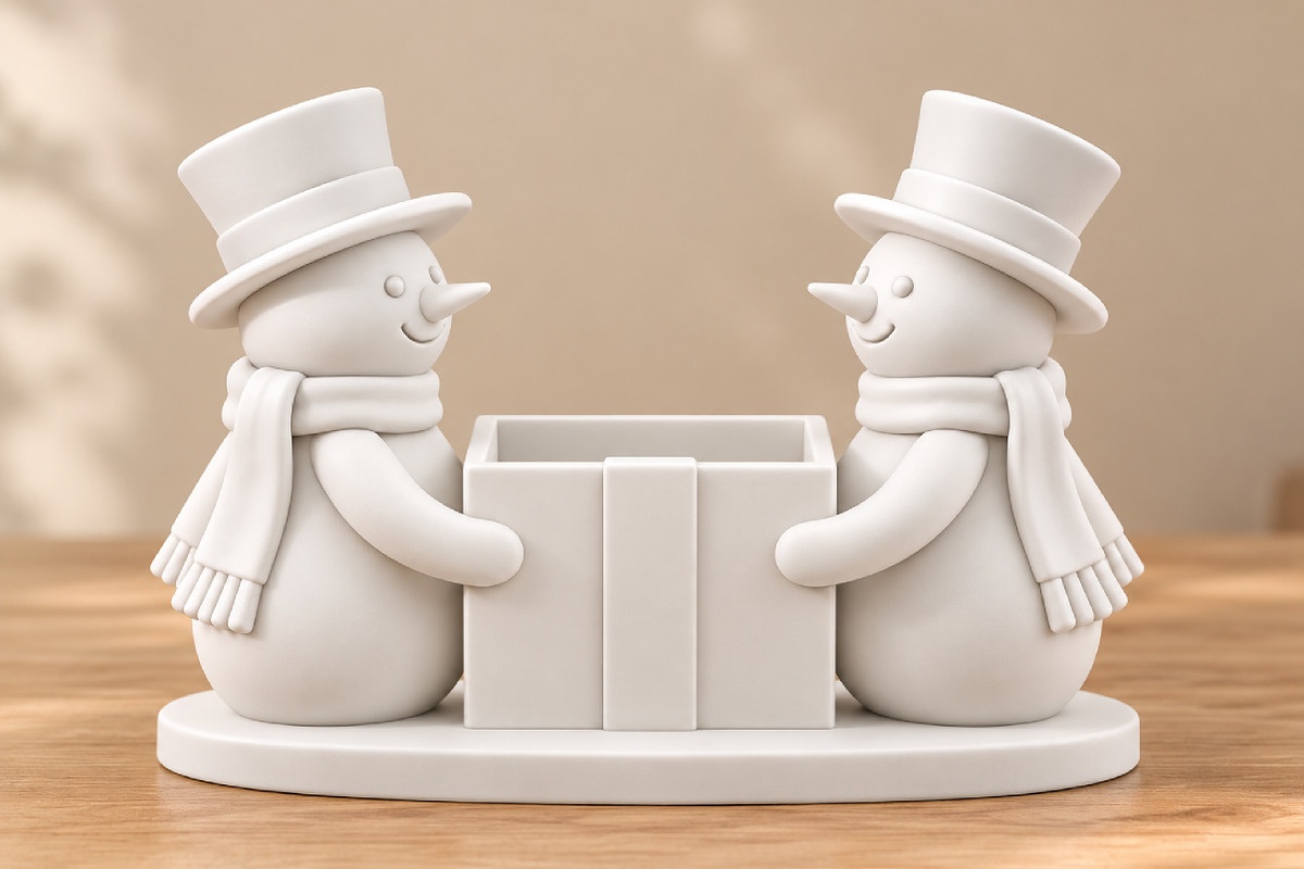 Christmas Snowman Candy Bowl STL, a Scene 3D Model by Layerology (Photo 2 of 4)